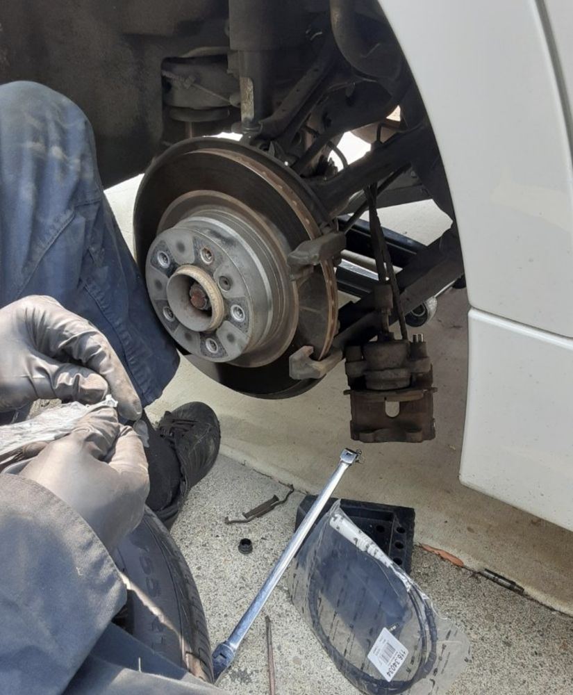 Caliper service during a Savannah brake repair