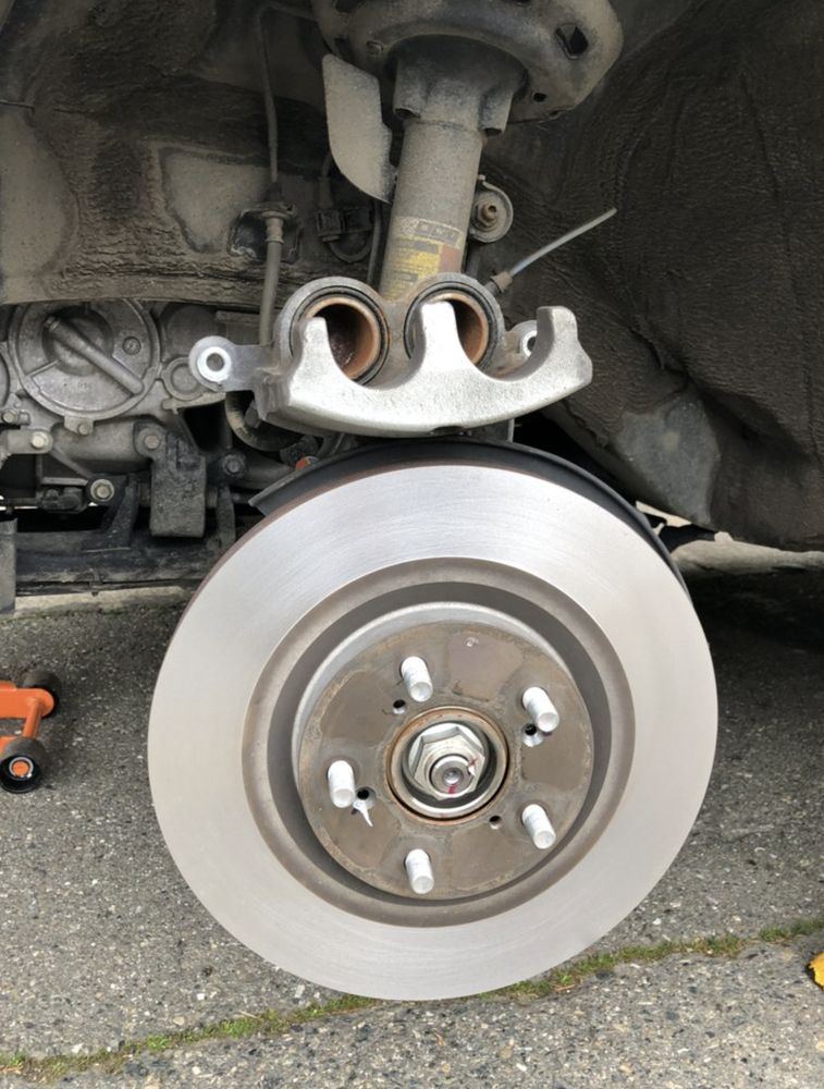 Fresh brake parts installed during a Savannah service call