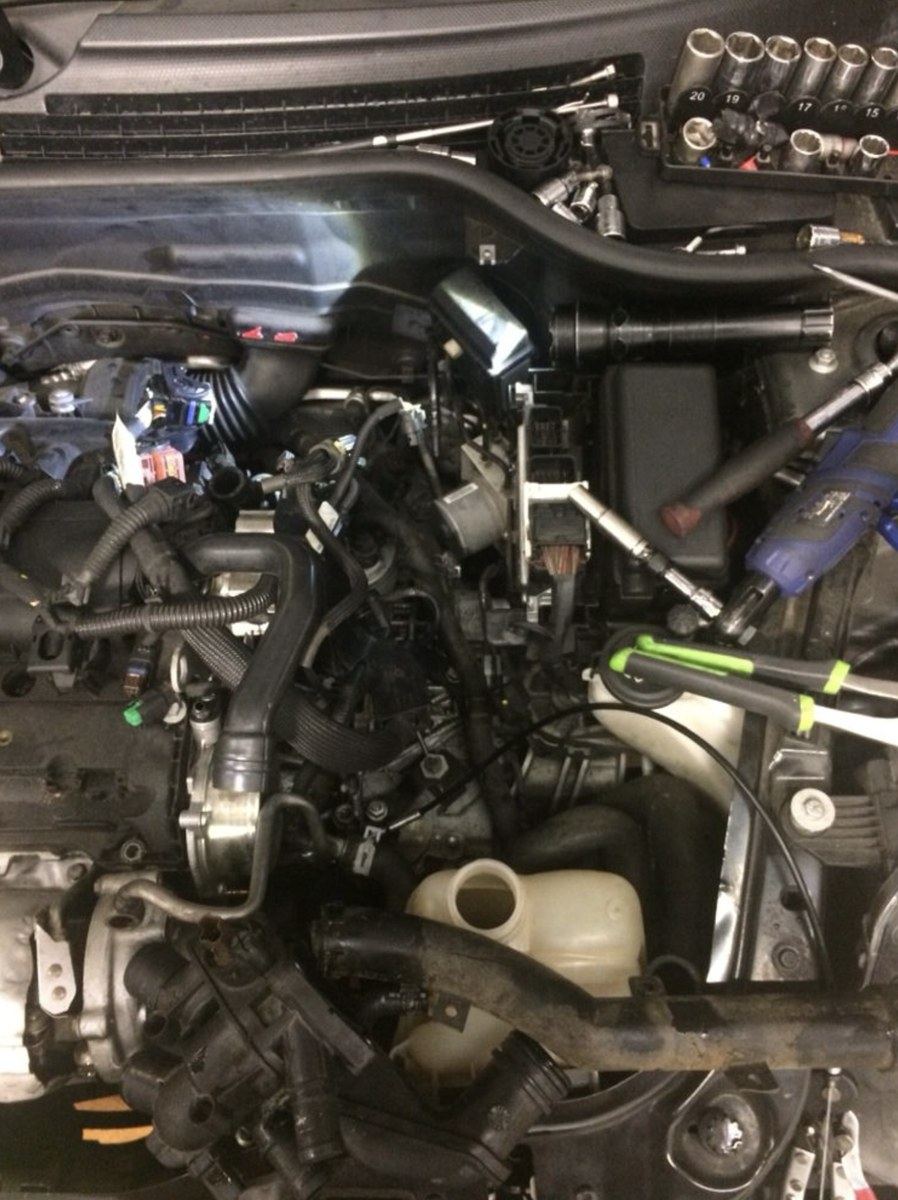Engine work mid-repair at a Savannah visit