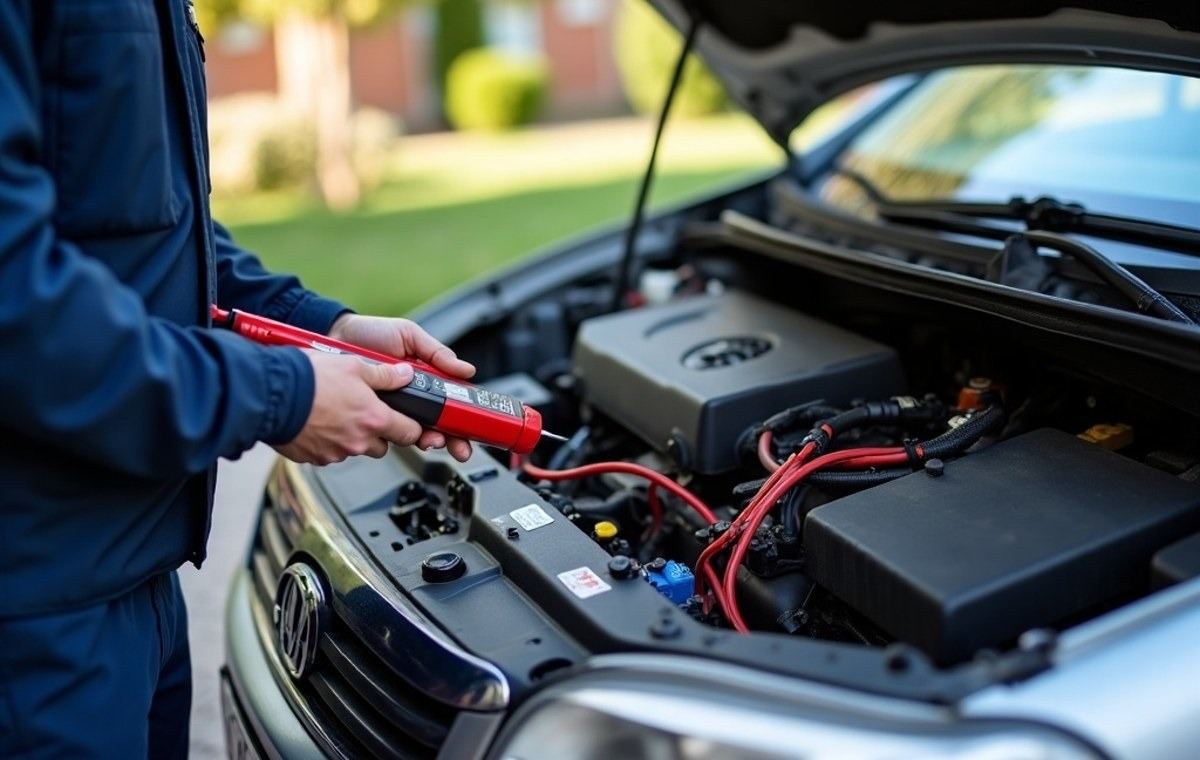 The Savannah mechanic testing a charging system on a house call